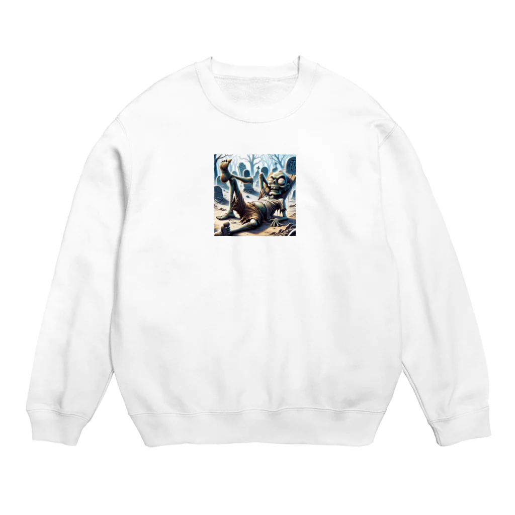 ニコネガショップの怠惰なゾンビ君 Crew Neck Sweatshirt