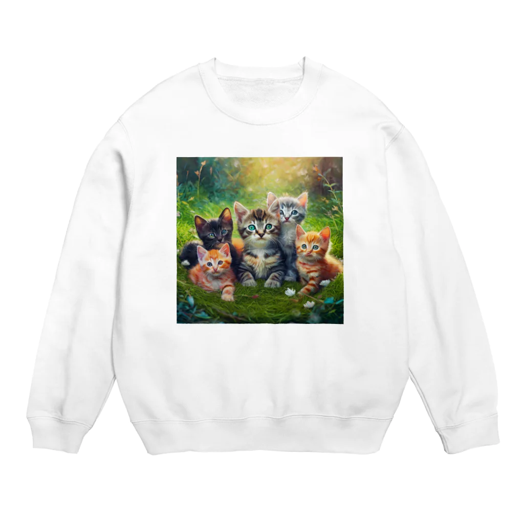 Colorful Canvasの猫ちゃん大集合 Crew Neck Sweatshirt