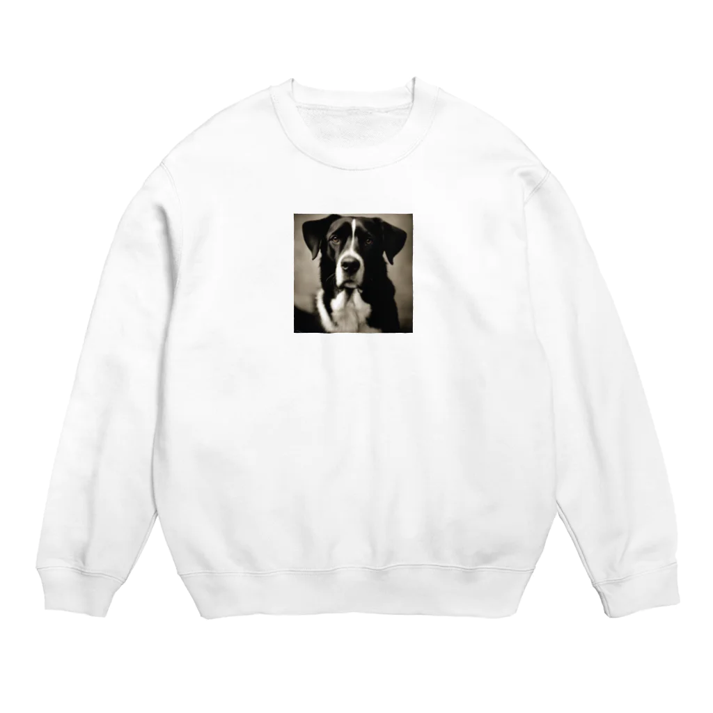 Olive_FLのレトロでかわいい写真は、一匹の愛らしい犬 Crew Neck Sweatshirt