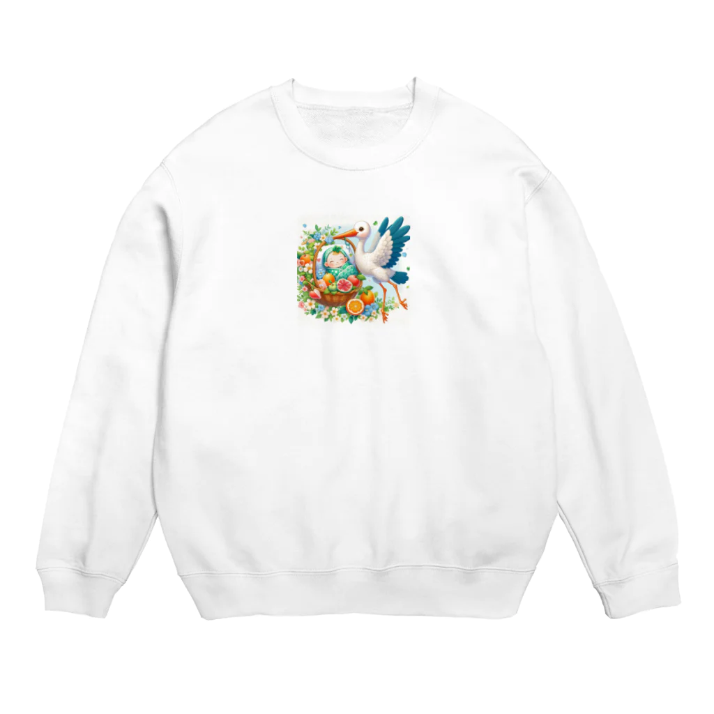 Kai🐚の幸せを呼ぶコウノトリ2/Stork of Happiness2 Crew Neck Sweatshirt