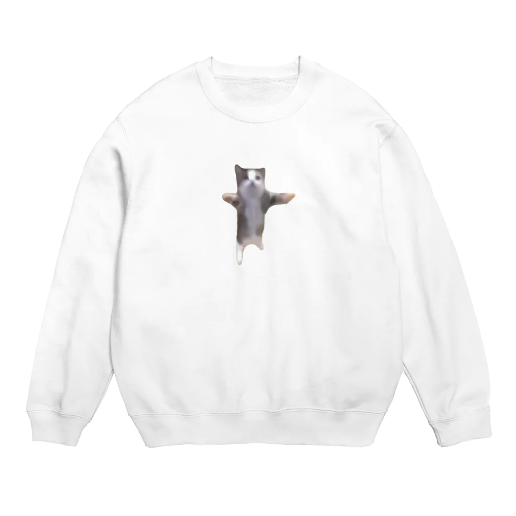 猫ミームグッズの【猫ミーム】Happy Happy Cat Crew Neck Sweatshirt