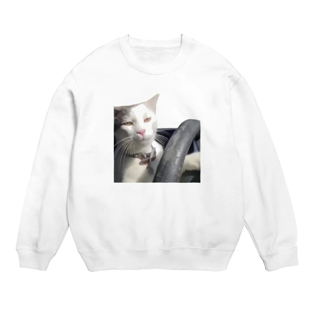 猫ミームグッズの【猫ミーム】ドライブ猫 Crew Neck Sweatshirt