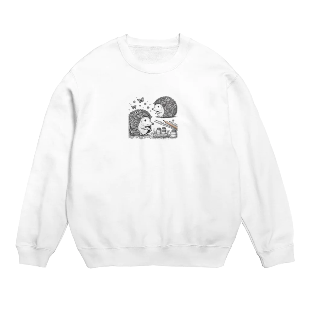 花鳥風月の対面ハリネズミ Crew Neck Sweatshirt