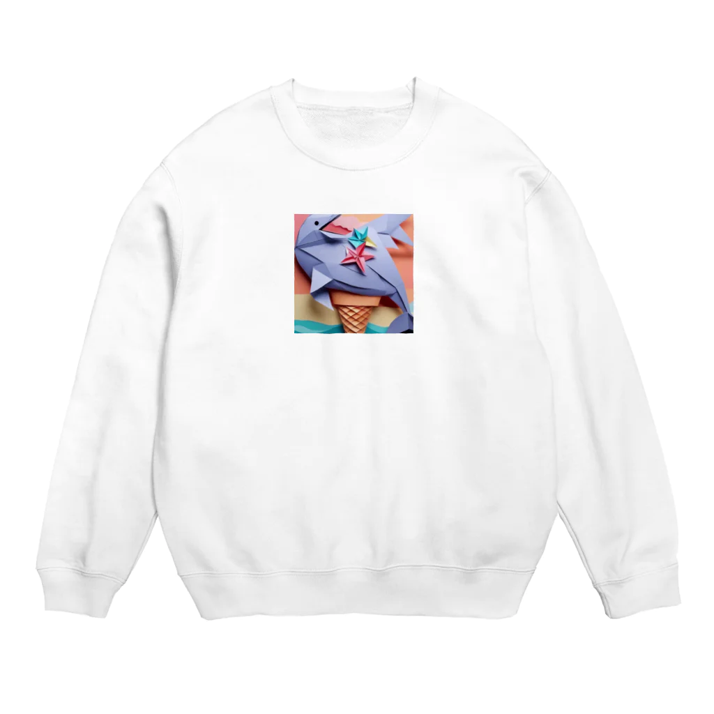 yumiceのice meets オリガミイルカ Crew Neck Sweatshirt