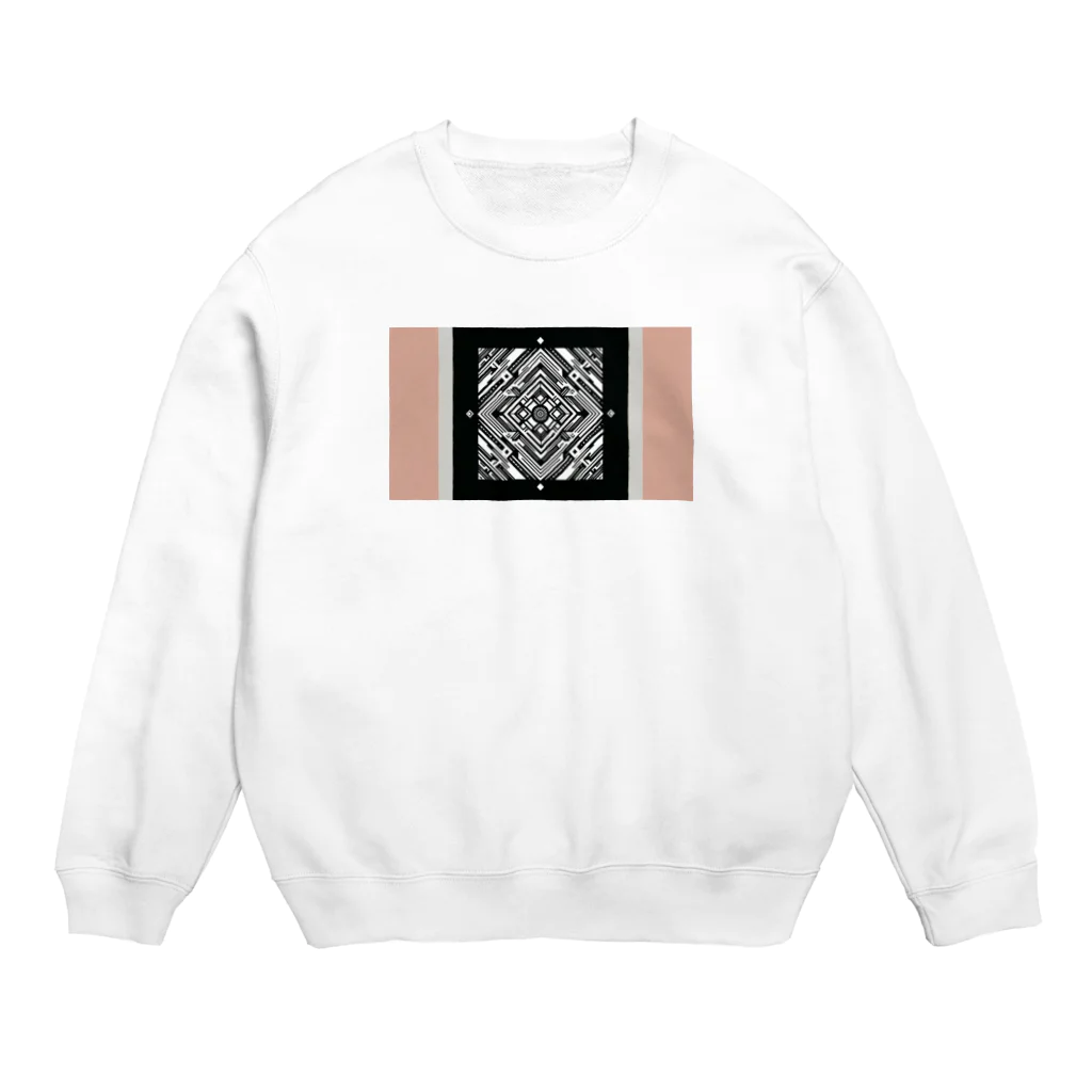 earth__のモノトーン・ゴールデンジオメトリック・アートグッズ Crew Neck Sweatshirt