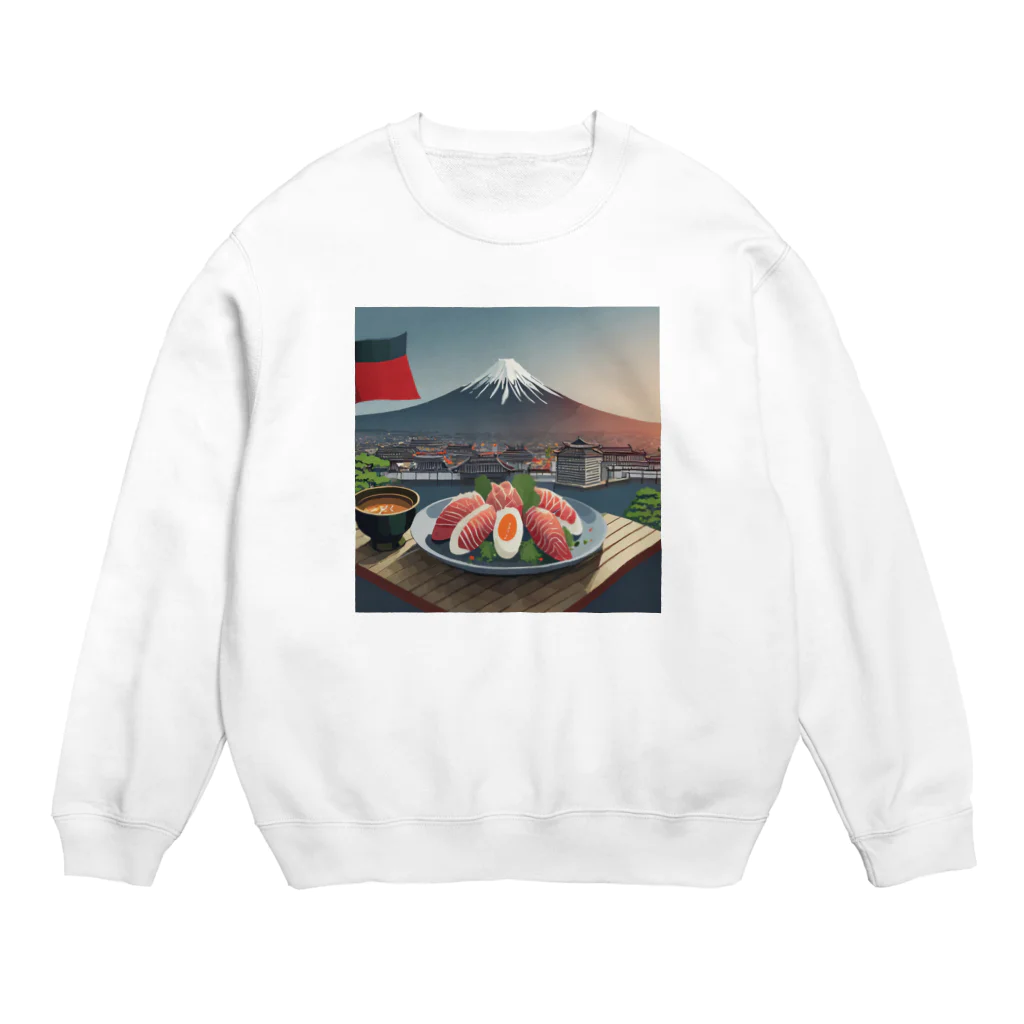 yamasan_の日本の食べ物 Crew Neck Sweatshirt