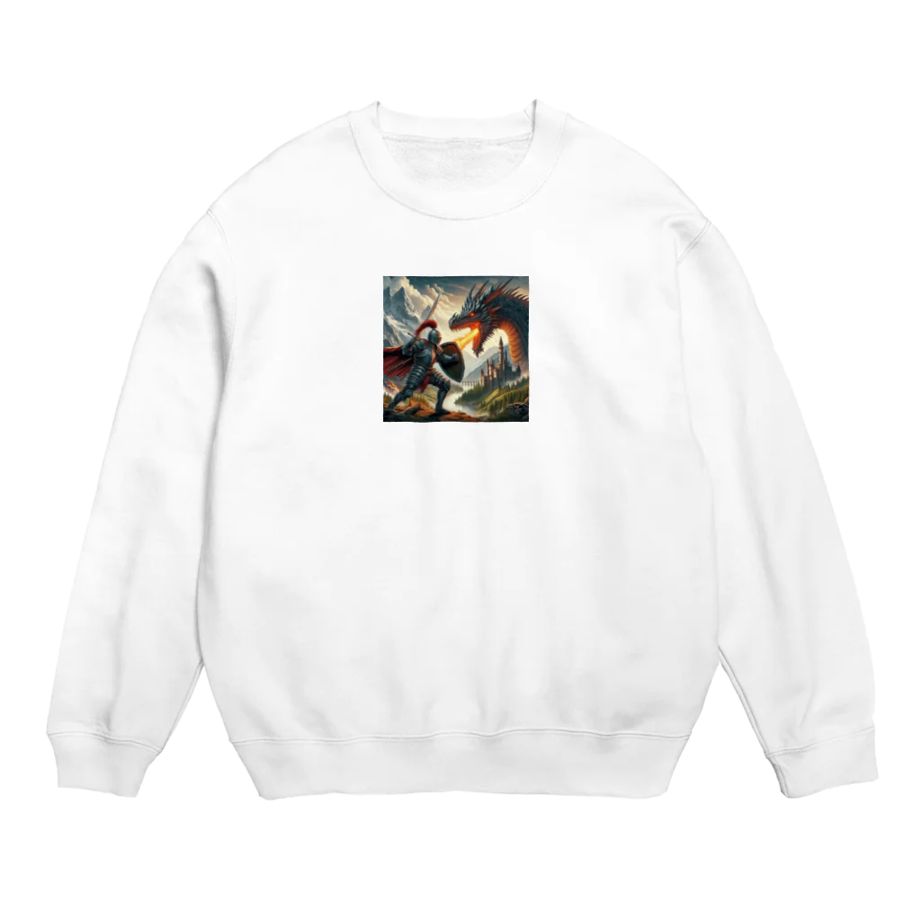 いろいろドラゴンの騎士とドラゴン Crew Neck Sweatshirt