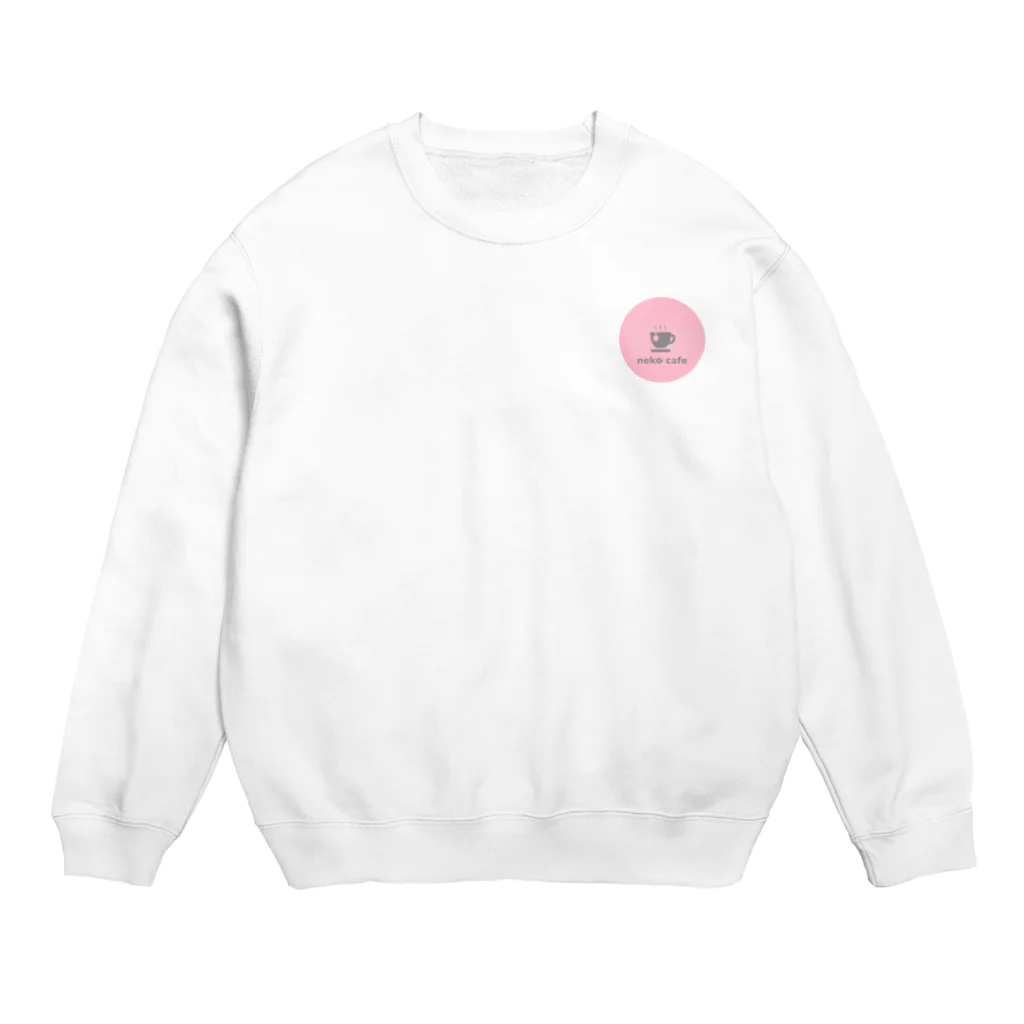 川上牧場のneko cafe（ピンク）デザインイラスト Crew Neck Sweatshirt