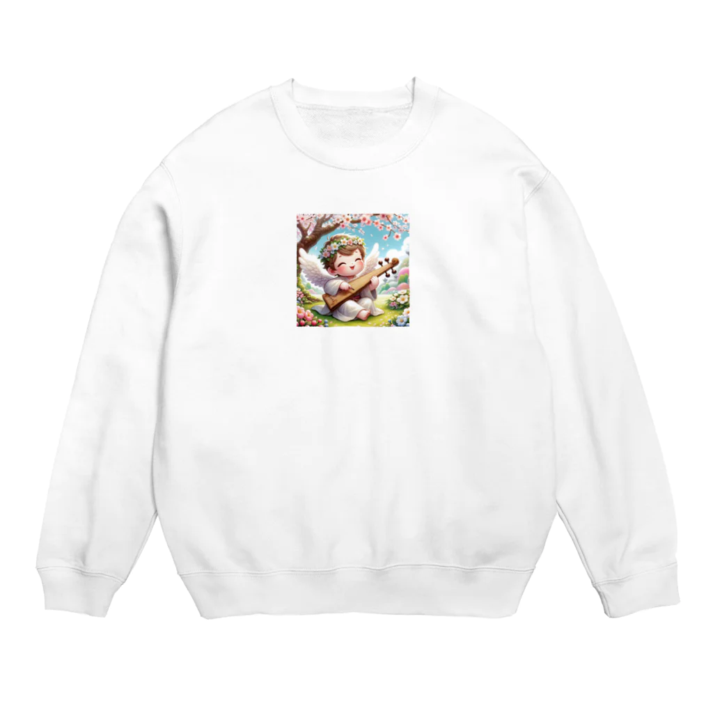 天使の館の琴を奏でる天使 Crew Neck Sweatshirt