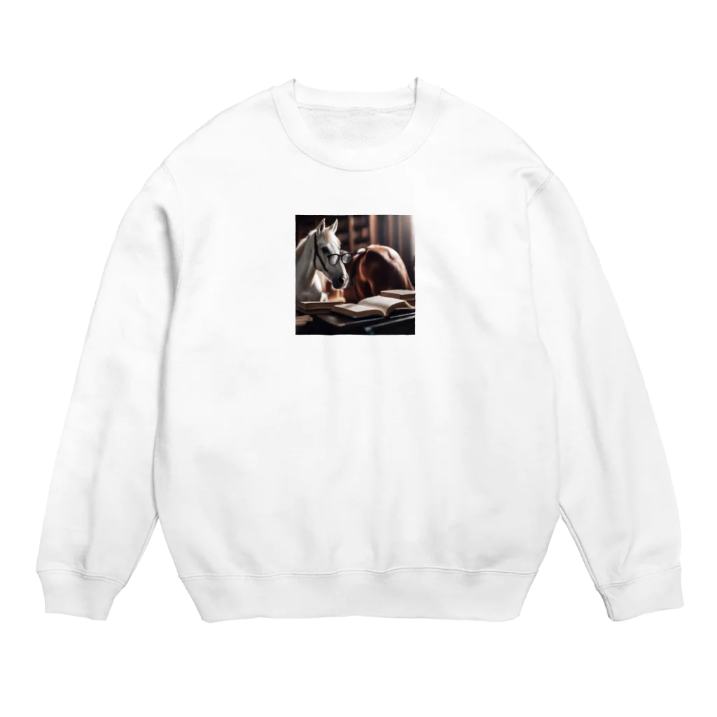 UDRUMSの読書家の馬 Crew Neck Sweatshirt