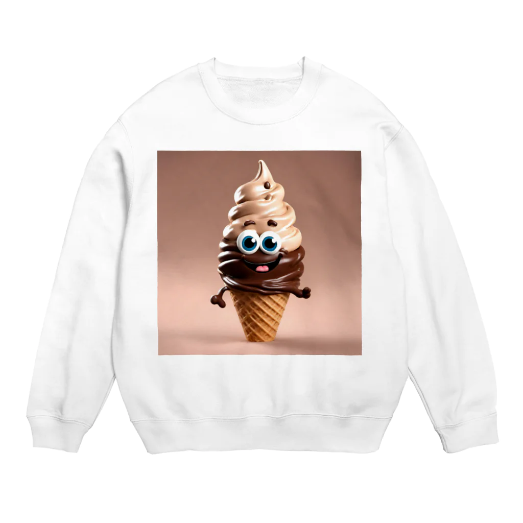 mogmogokawaryのチョコソフトくん Crew Neck Sweatshirt