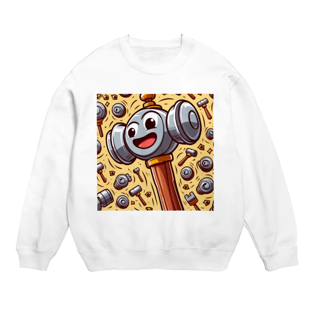 gorimakesの大工シリーズハンマーくん Crew Neck Sweatshirt