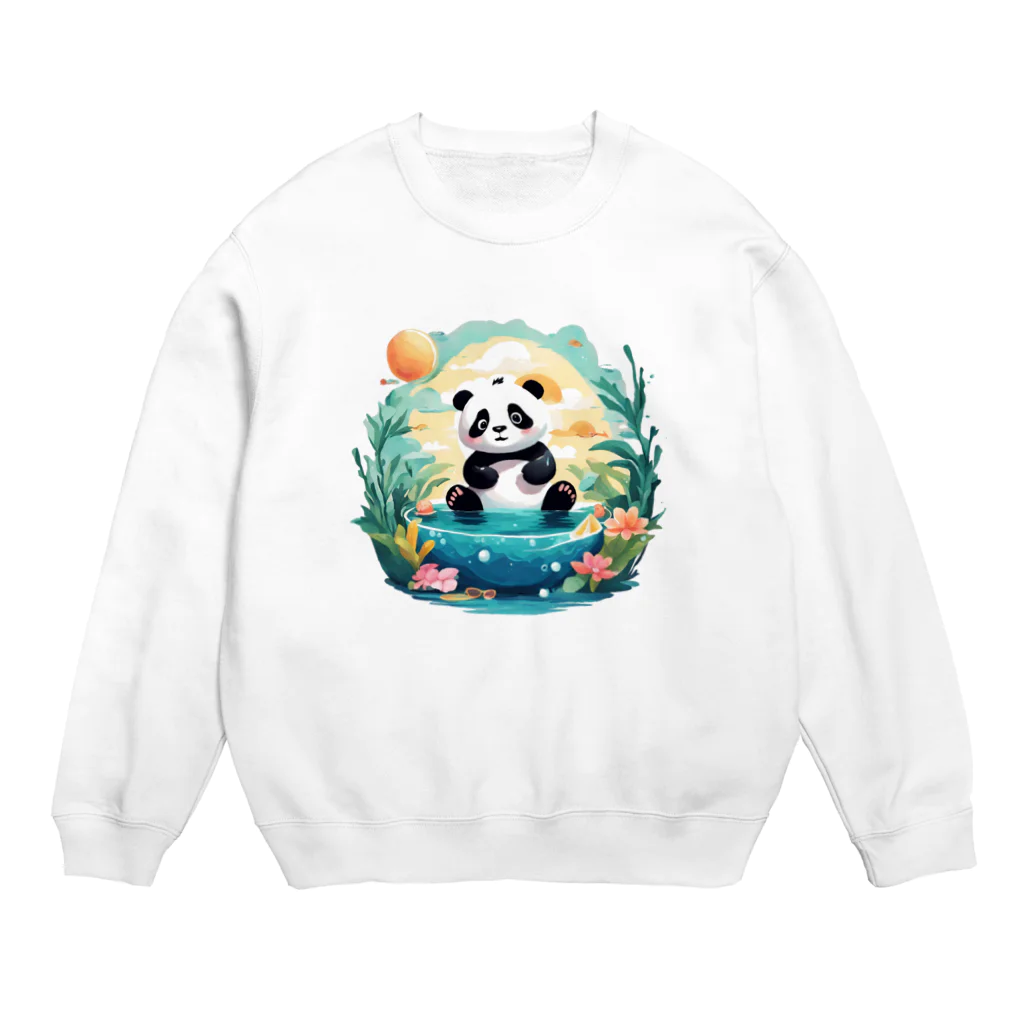 waterpandaの水辺のパンダ Crew Neck Sweatshirt