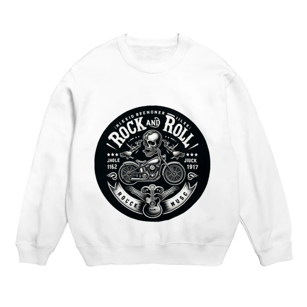 ロック堂のバイクアンドギター Crew Neck Sweatshirt