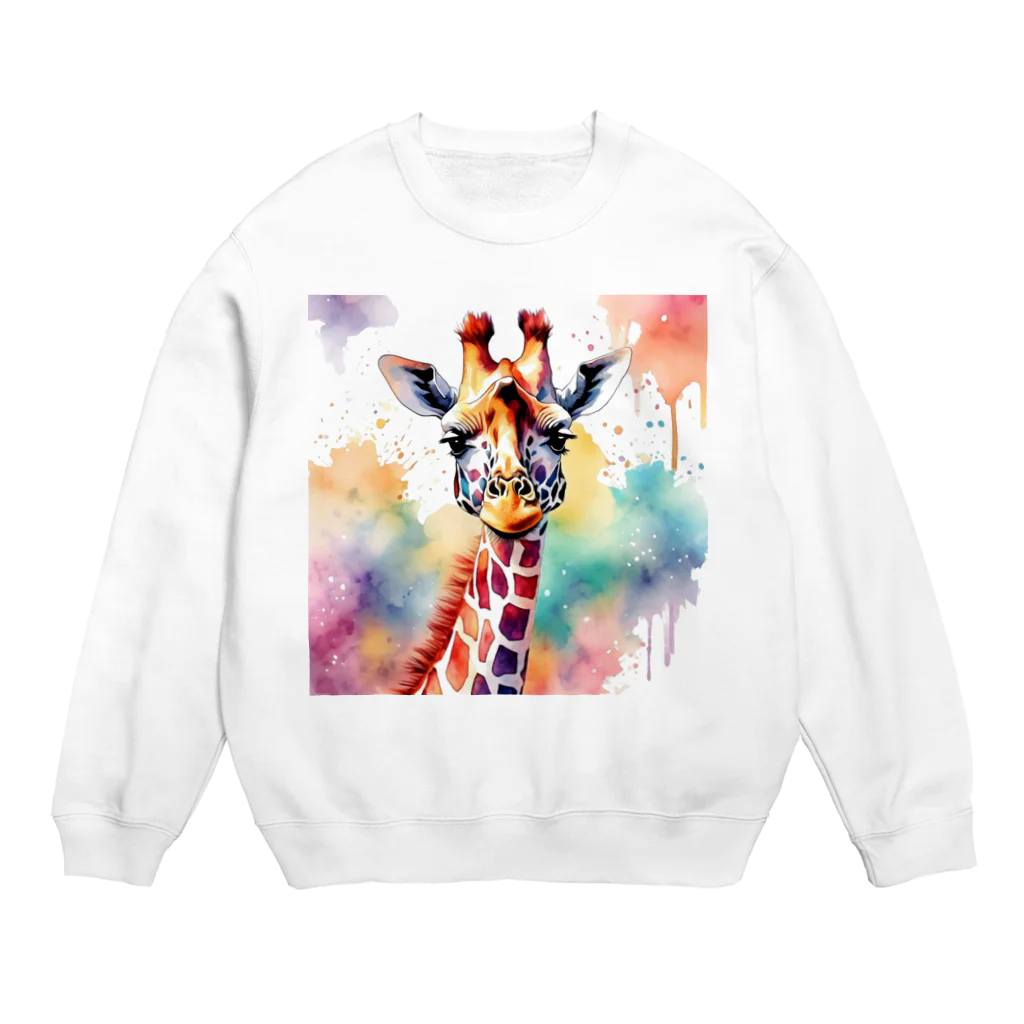 【ma chérie】A treasury of love.のカラフルジラフ Crew Neck Sweatshirt