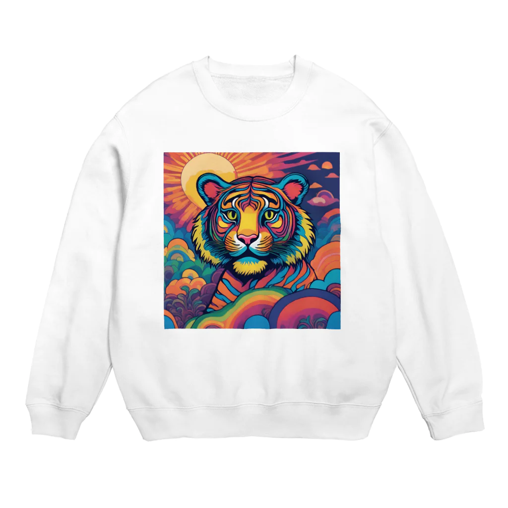 colorful-Nのカラフルなトラ Crew Neck Sweatshirt