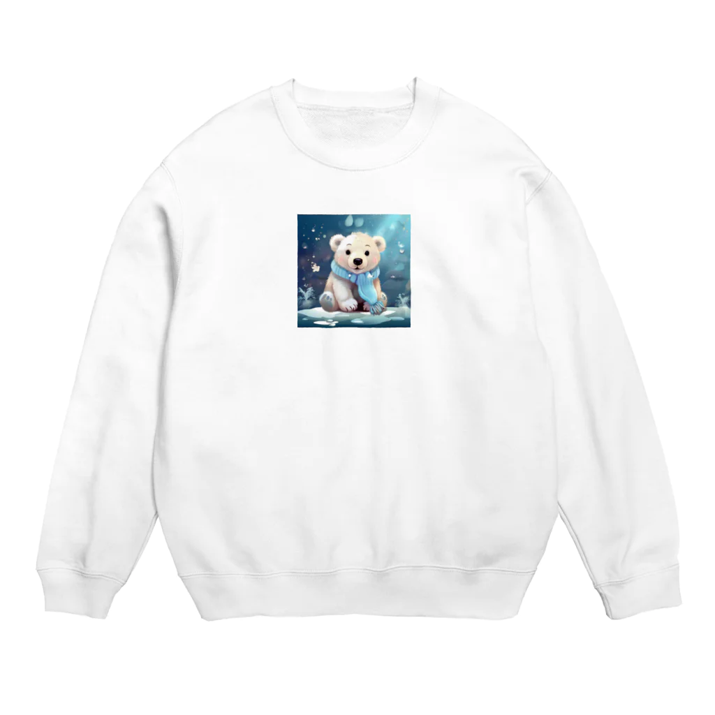 りんりんの可愛いシロクマちゃんショップ　かわいいよ！のしろくまちゃん Crew Neck Sweatshirt