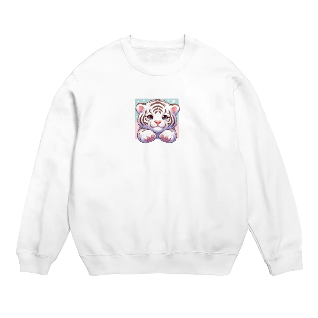 あにまるずのほわいとたいがー Crew Neck Sweatshirt