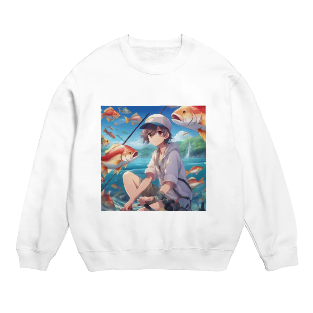 chillfishingの釣りガール爆釣！ Crew Neck Sweatshirt