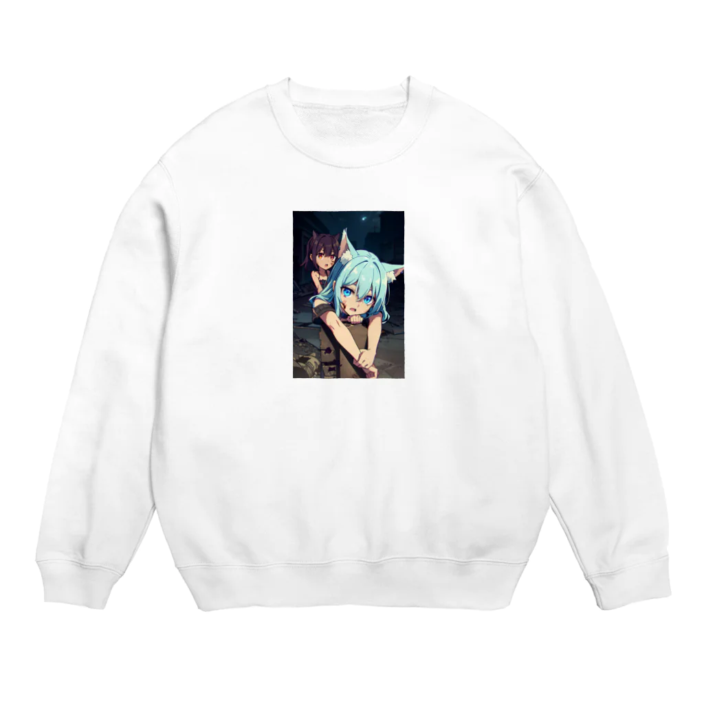 ほっこりアニメマートのゾンビィ～8 Crew Neck Sweatshirt