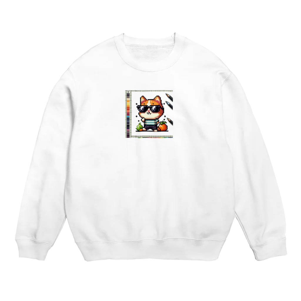 BinaryStoreのキャンバスネコ Crew Neck Sweatshirt