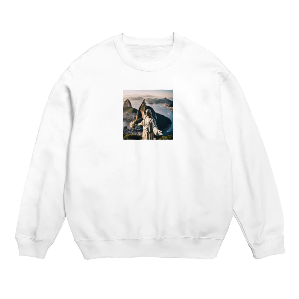 metametamonnのブラジルのリオデジャネイロのコルコバードのキリスト像 Crew Neck Sweatshirt