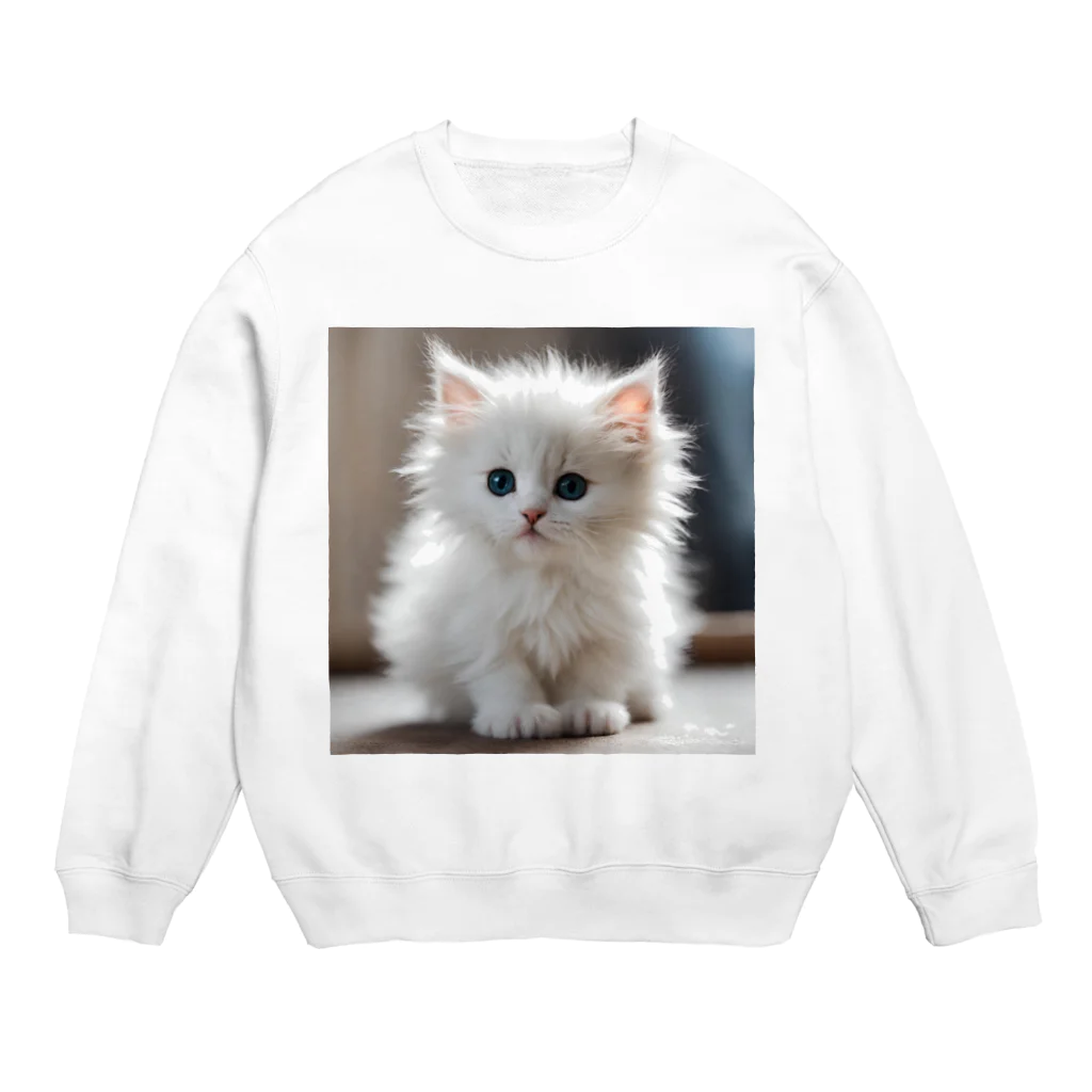 SkyBlueのキュートな子猫 Crew Neck Sweatshirt