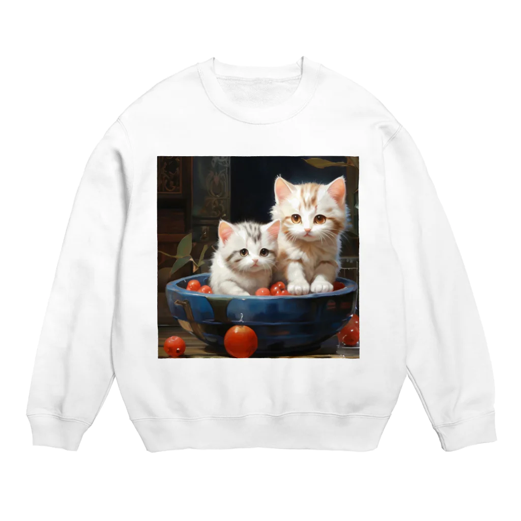 恥ずかしがり屋のねこショップのい Crew Neck Sweatshirt