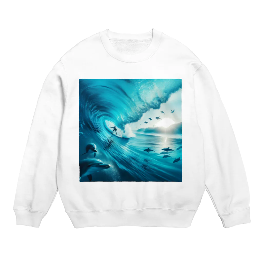 Lovers-chapelのサーファーと海 Crew Neck Sweatshirt