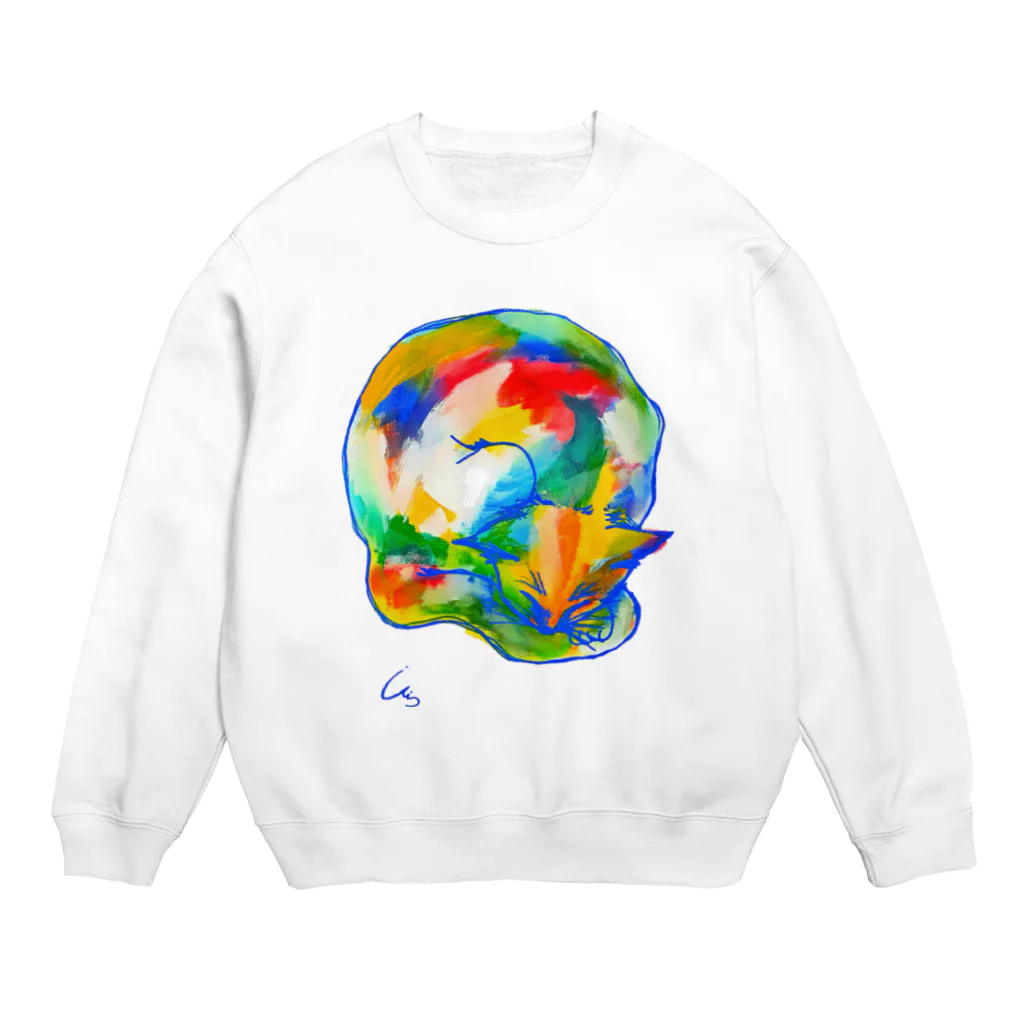 ATELIER SUIのsleeping cat Crew Neck Sweatshirt