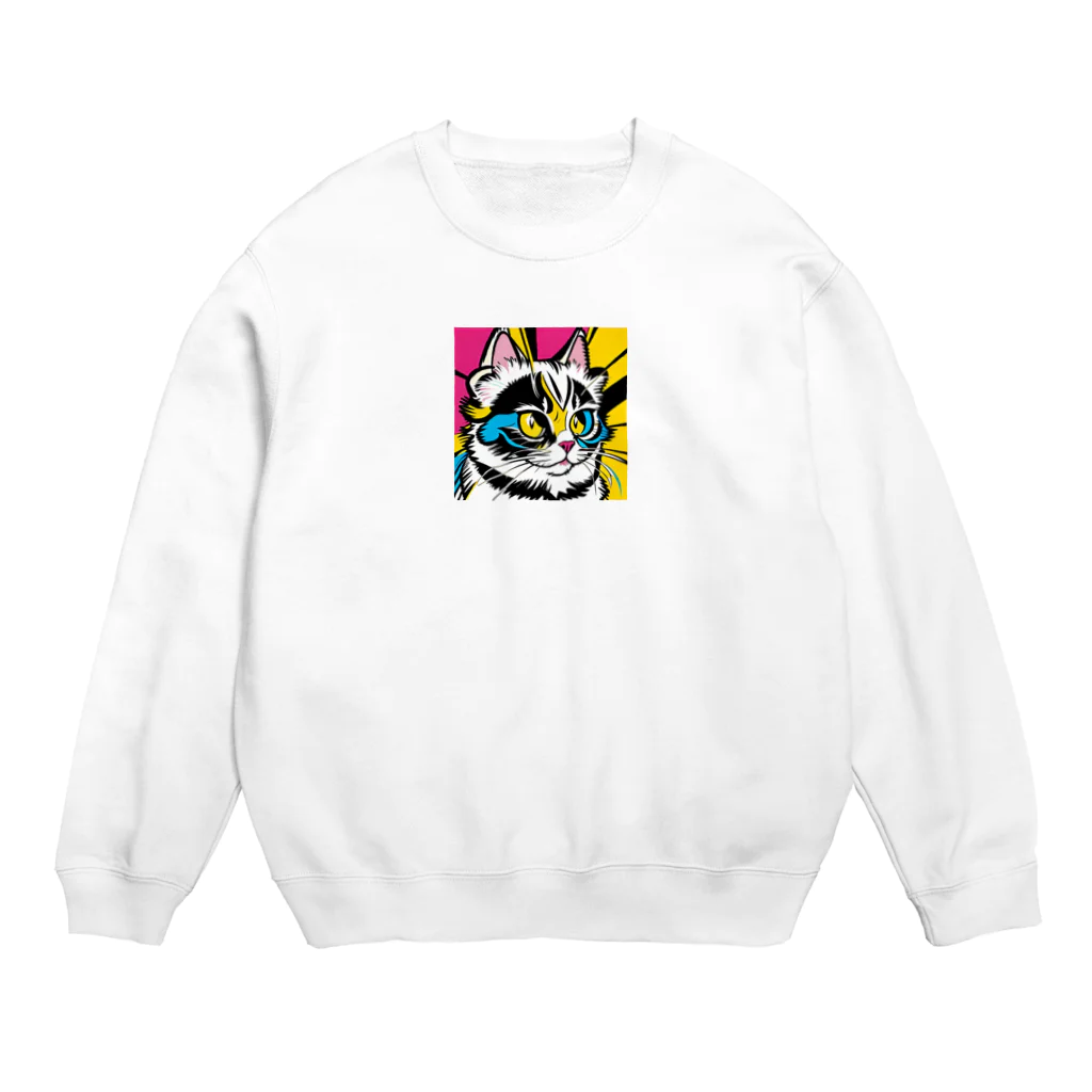 basscroのカッコいい猫 Crew Neck Sweatshirt