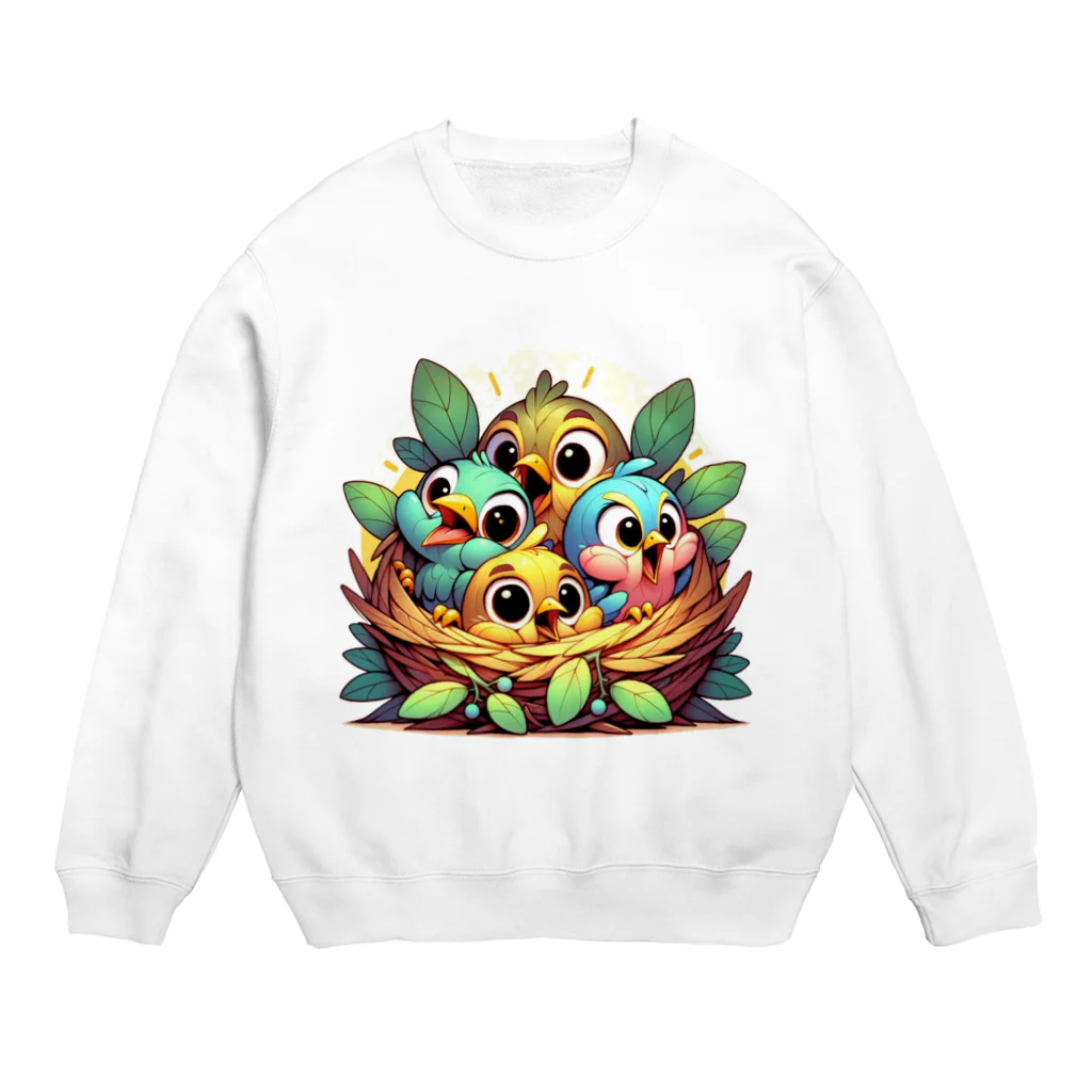 ラディアンス・ストアの元気な赤ちゃん鳥 Crew Neck Sweatshirt