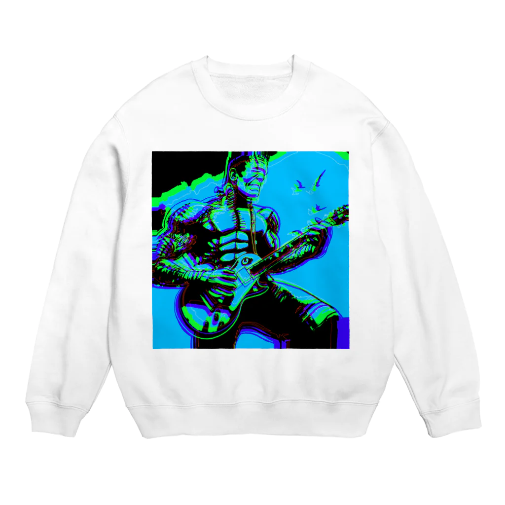 moon_takuanのフランケンシュタインとレスポール3「frankenstein and les paul3」 Crew Neck Sweatshirt