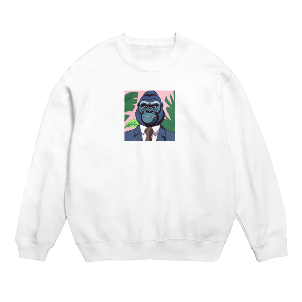 jiyurakuのサラリーマン・ゴリラ Crew Neck Sweatshirt