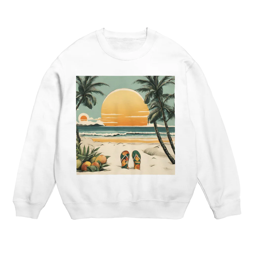 甘いマンゴーの甘い爽やかなマンゴーのイラストグッズ Crew Neck Sweatshirt