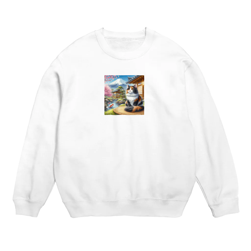 taiseibowのネコ＆富士山 Crew Neck Sweatshirt