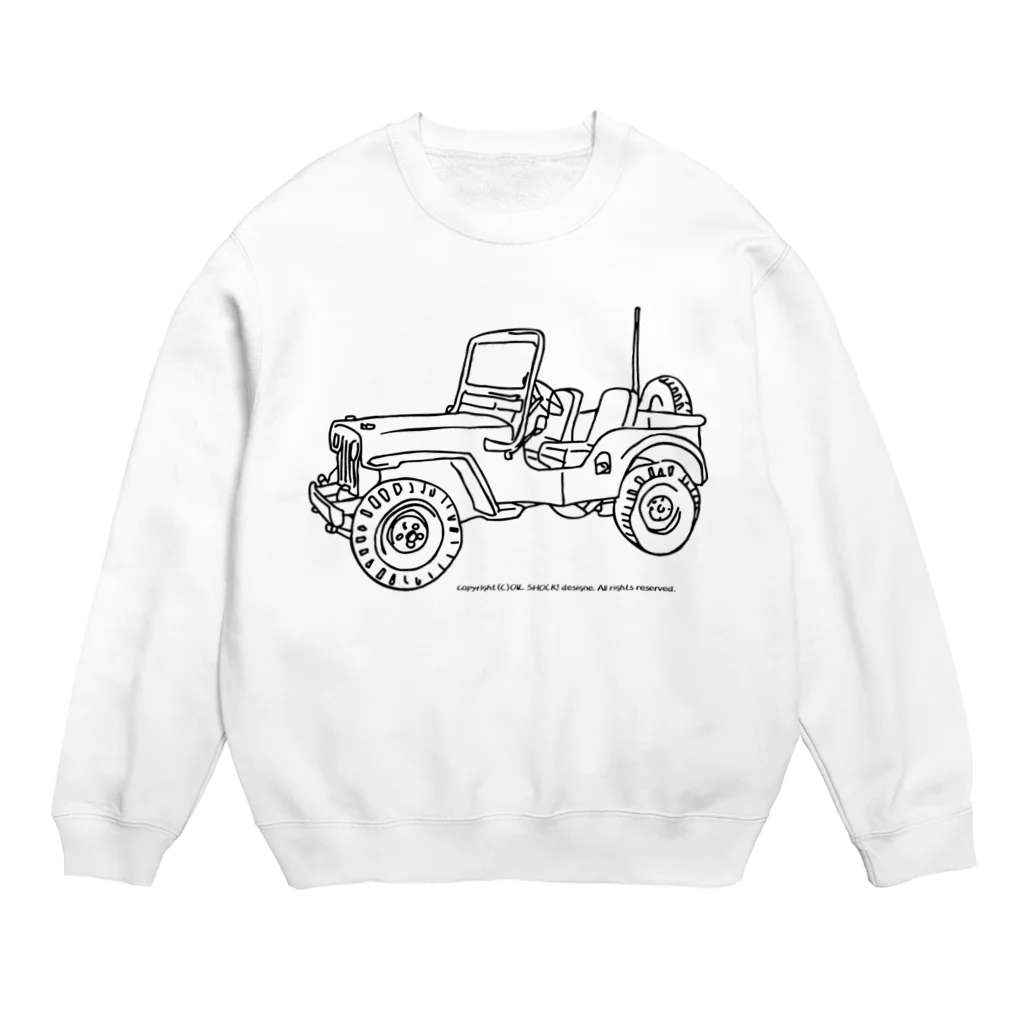 ファンシーTシャツ屋のJeep イラスト ライン画 スウェット