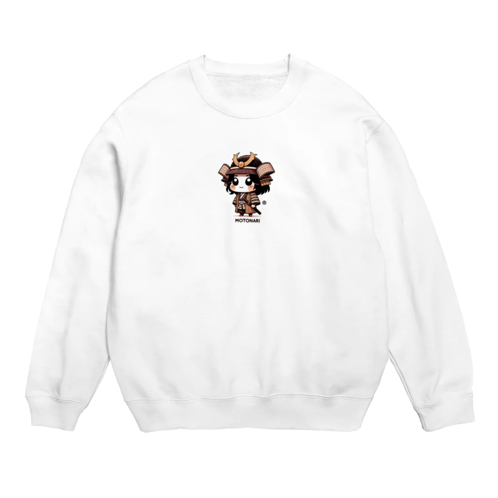 戦国時代マニアのデフォルメ毛利元就君 Crew Neck Sweatshirt