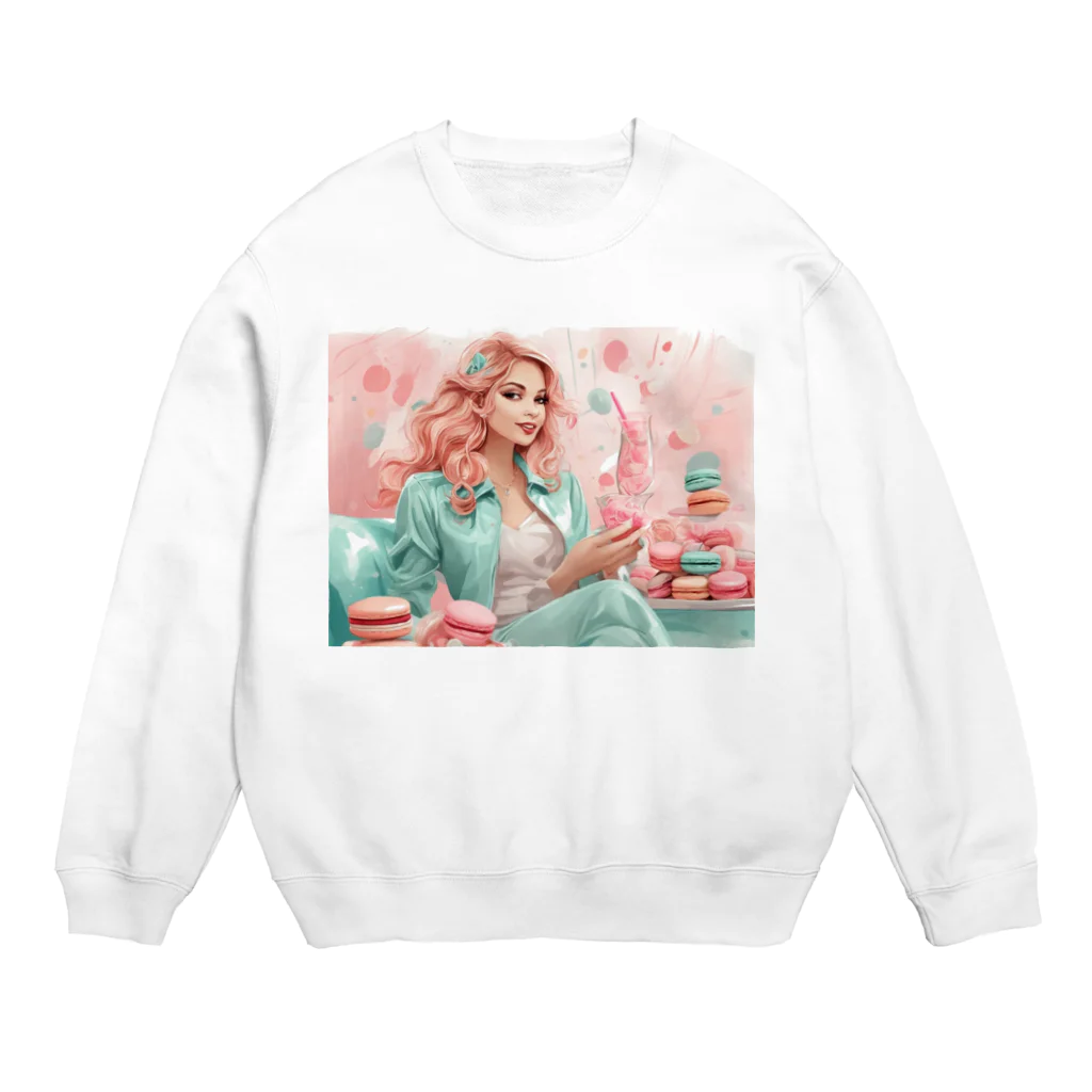 kishibehanaのMacaron Girl Crew Neck Sweatshirt