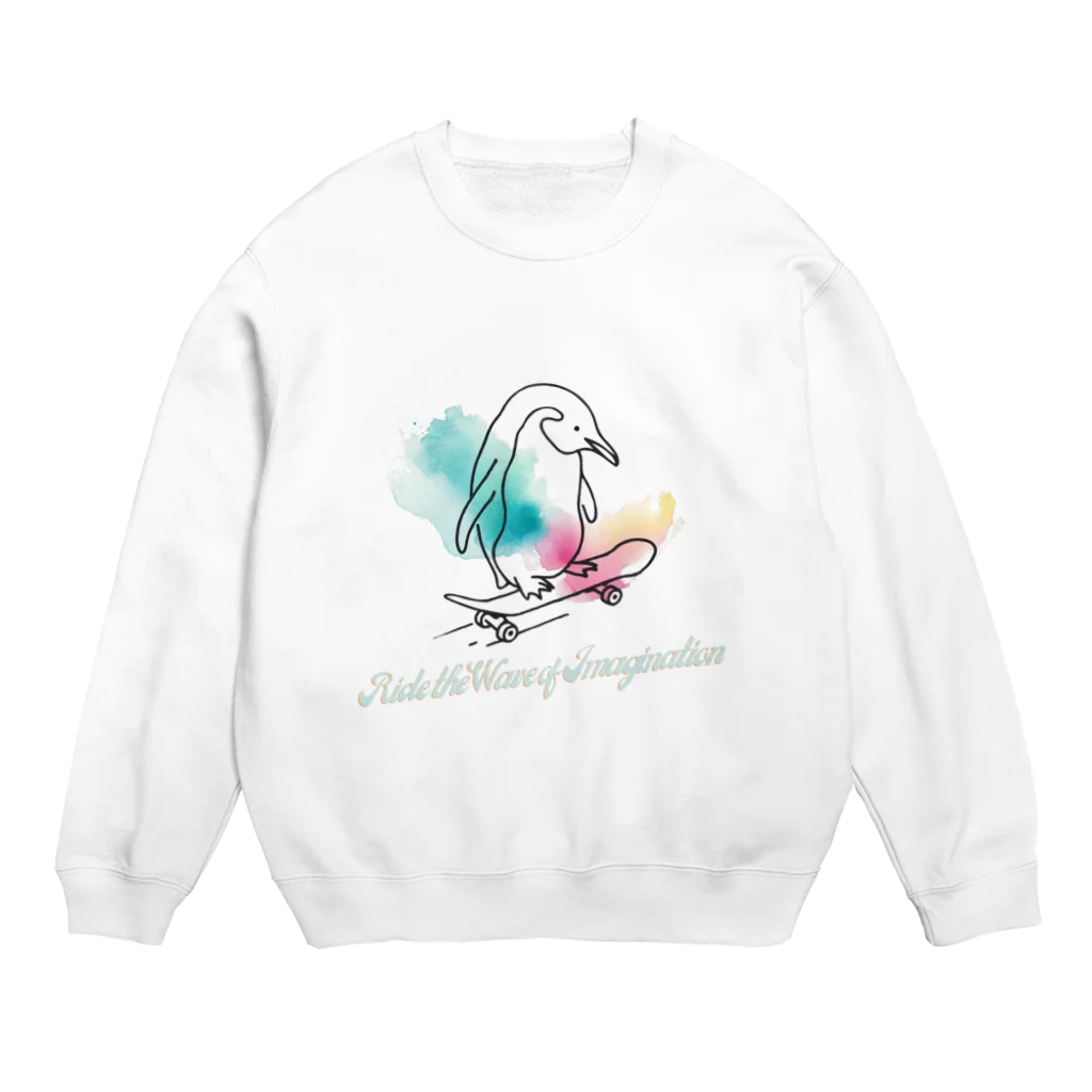 Clozettaのスケボーをするペンギン Crew Neck Sweatshirt