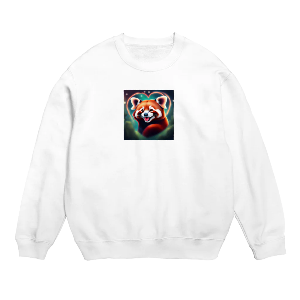 cute animal worldのかわいいレッサーパンダワールド Crew Neck Sweatshirt