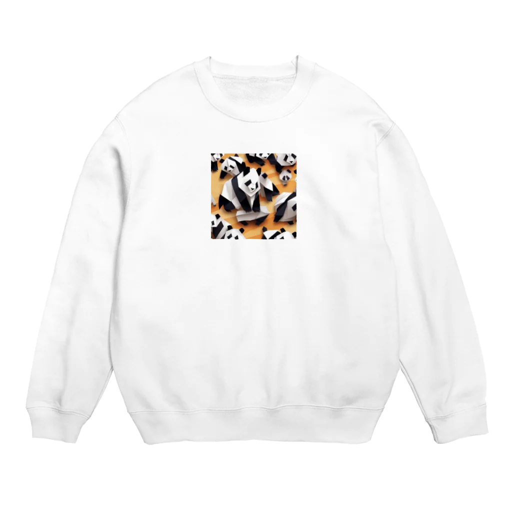 gigaグッズのレースする折り紙パンダ Crew Neck Sweatshirt