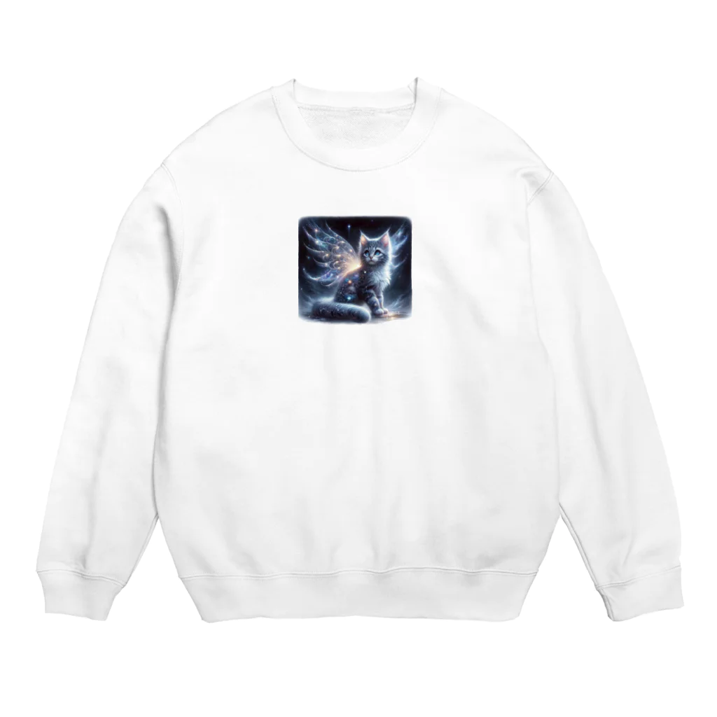 katohkouchiの星空の舞、夜を守る猫 Crew Neck Sweatshirt