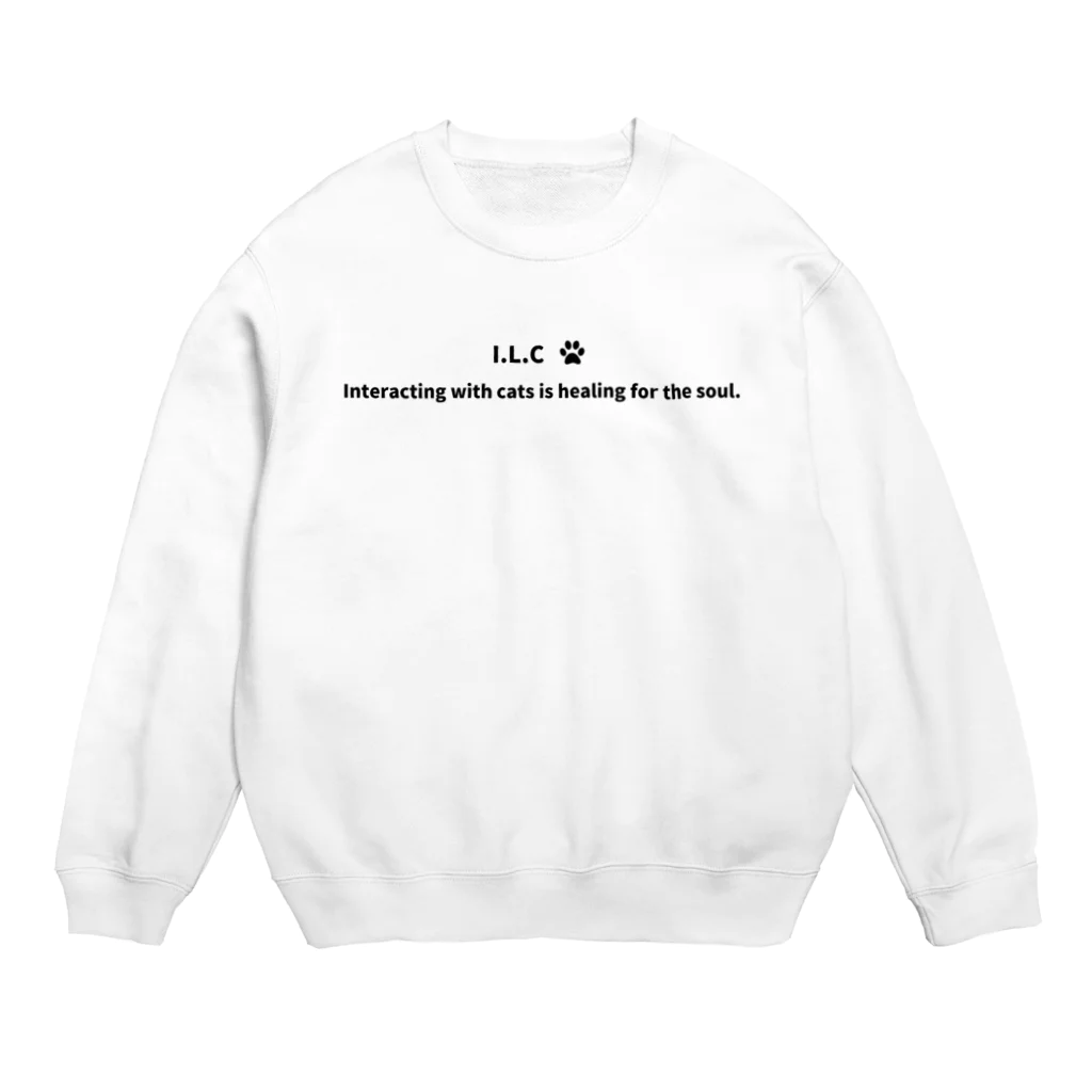 ぱんだまんのI LOVE CAT !（黒） Crew Neck Sweatshirt