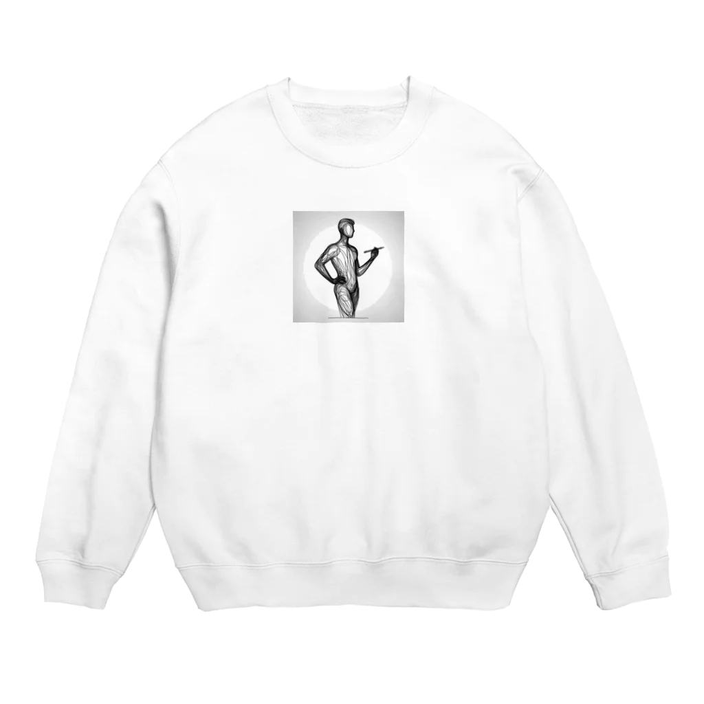 Schiele_sarieriの線画の人 Crew Neck Sweatshirt