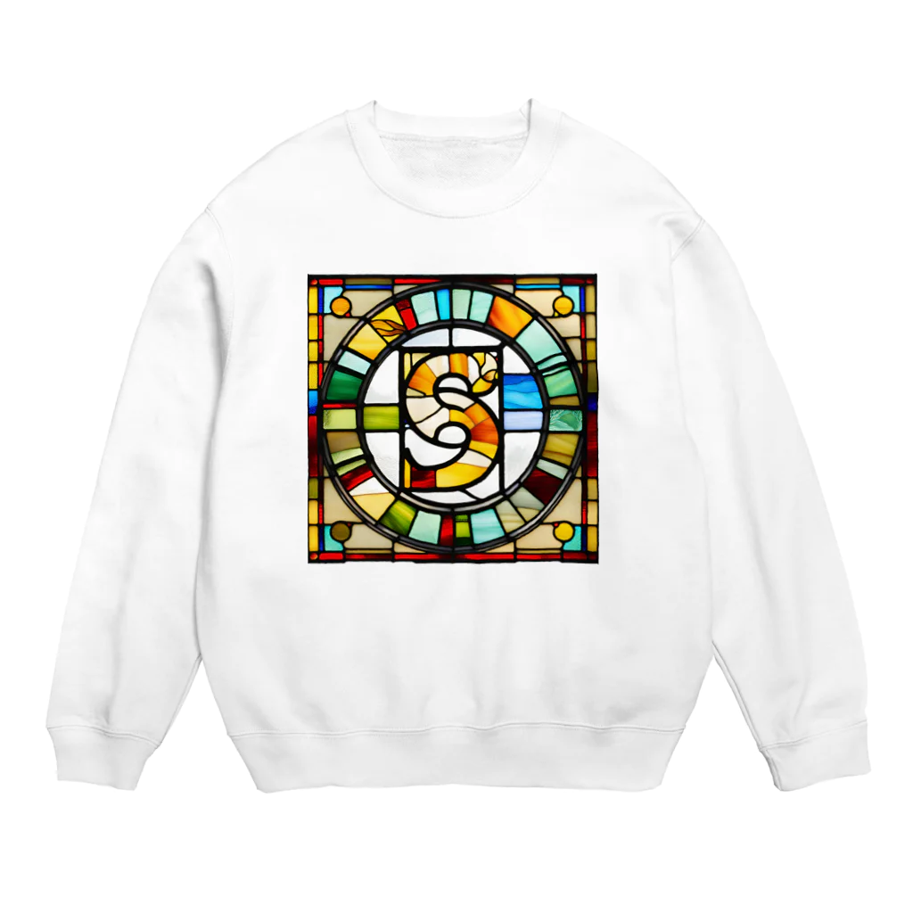 alphabet stained glassのstained glass S Crew Neck Sweatshirt