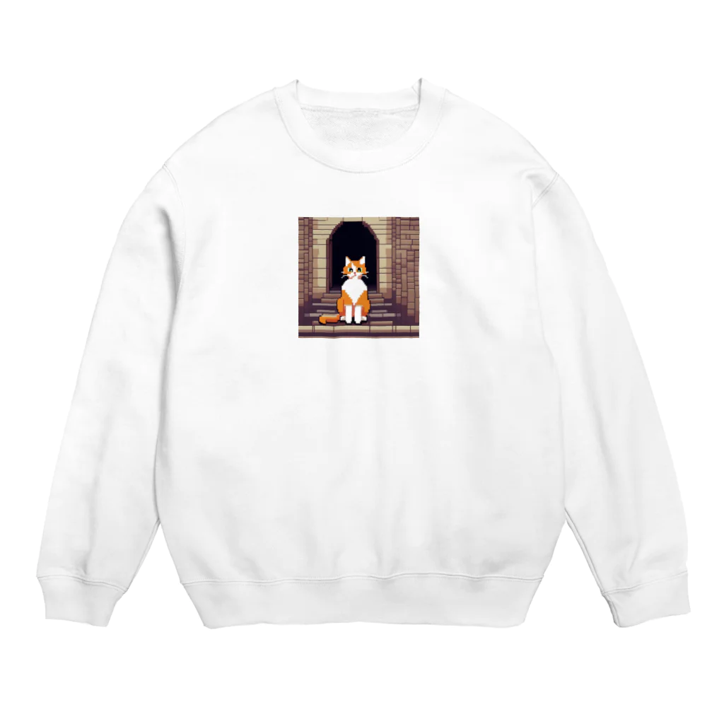 masaのトンネルで遊んでいる猫 Crew Neck Sweatshirt