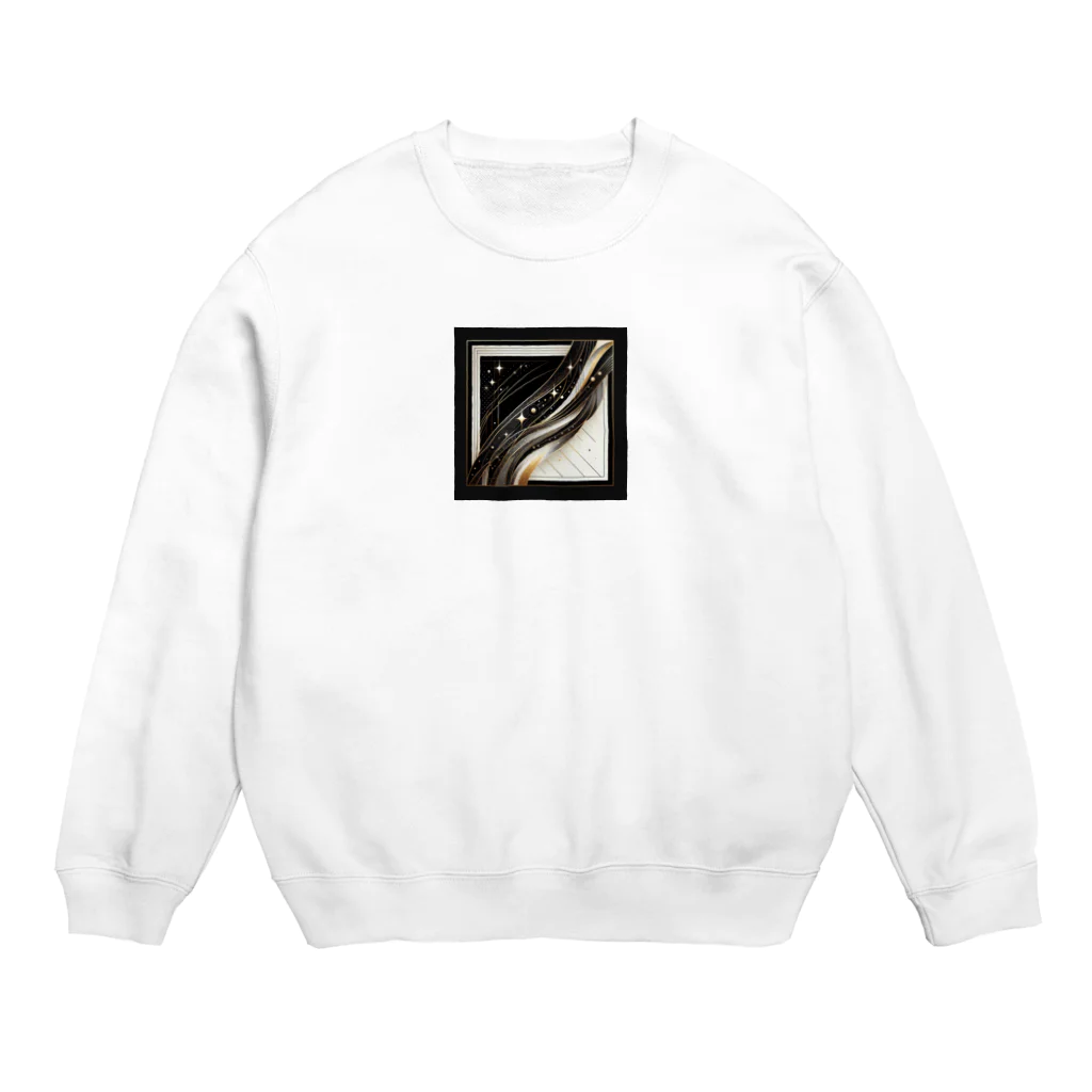 Black_White_Goldの流れ星 Crew Neck Sweatshirt