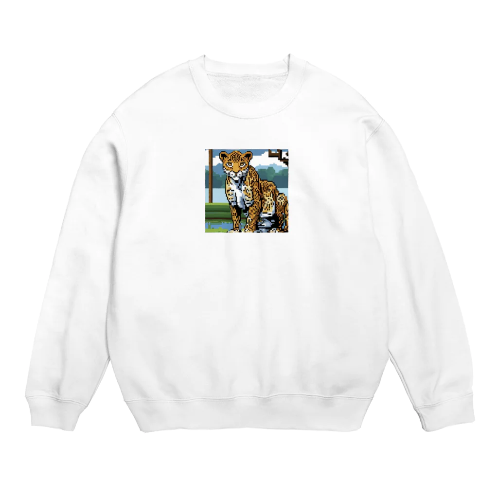 Shougun1のドット絵のヒョウ Crew Neck Sweatshirt