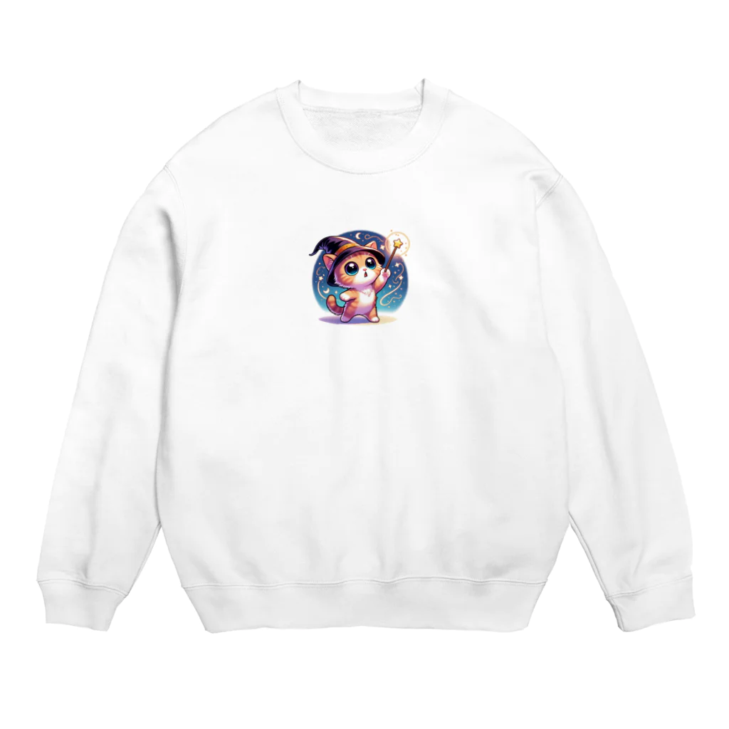 子猫カーニバルの子猫の魔法使い Crew Neck Sweatshirt